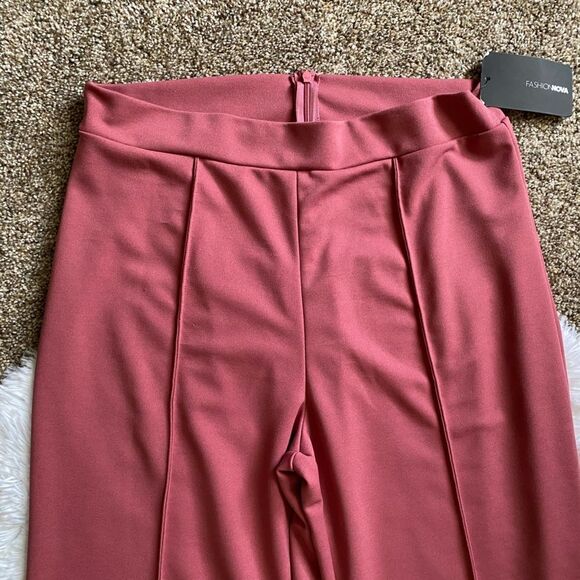 Fashion Nova Victoria High Waisted Dress Pants Mauve New Womens Size 2X - Picture 3 of 9